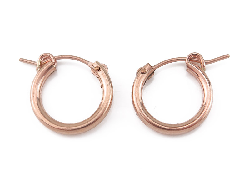Rose Gold Filled Hinged Earring Hoop 15mm ~ PAIR