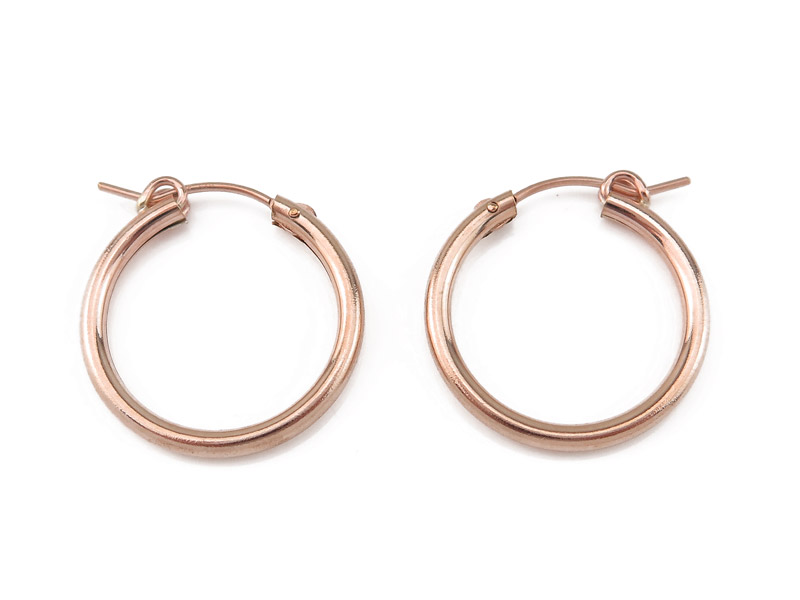 Rose Gold Filled Hinged Earring Hoop 22mm ~ PAIR