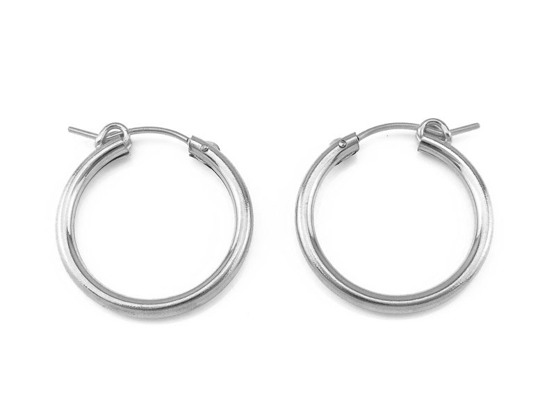 Sterling Silver Hinged Earring Hoop 22mm ~ PAIR