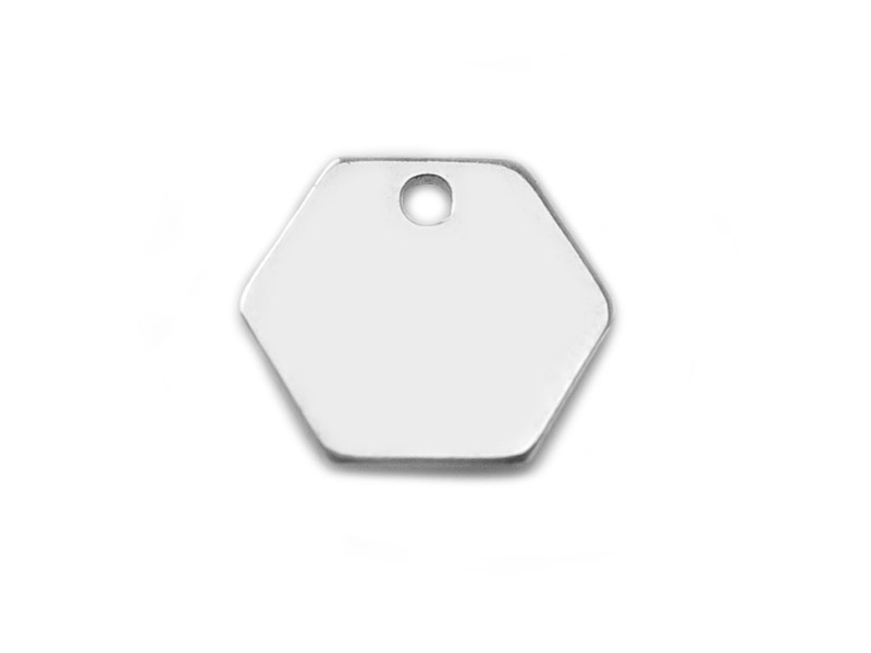Sterling Silver Hexagon Charm 8mm
