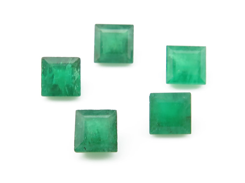 Emerald Faceted Square ~ Various Sizes
