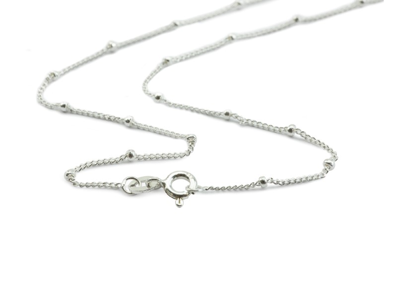 Sterling Silver Satellite Necklace with Spring Clasp ~ 16''