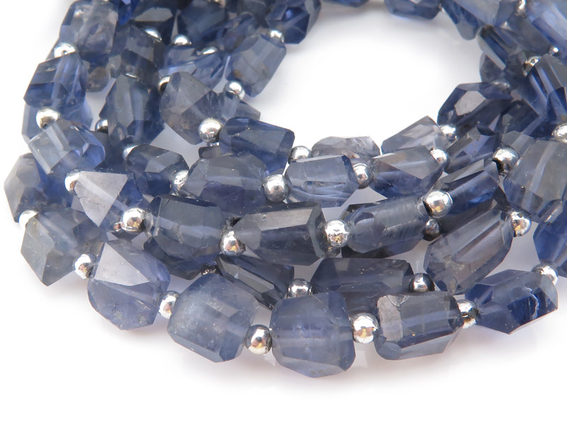Iolite Faceted Nugget Beads 8-11mm ~ 8'' Strand