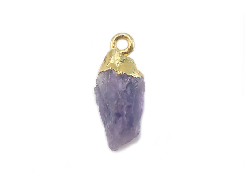 Gold Vermeil Amethyst Raw Crystal Charm