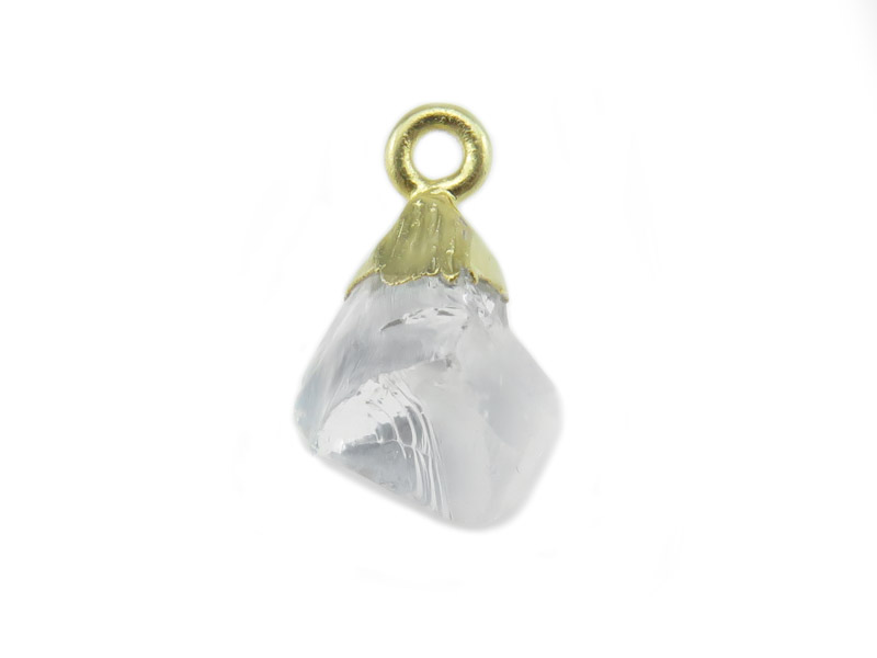 Gold Vermeil Crystal Quartz Raw Crystal Charm