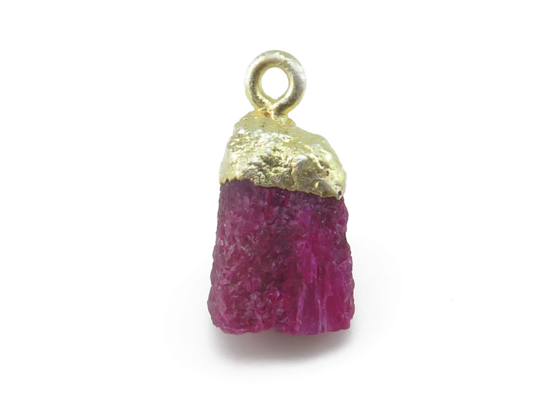 Gold Vermeil Ruby Raw Crystal Charm