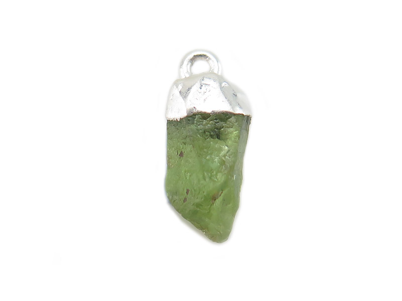 Sterling Silver Peridot Raw Crystal Charm