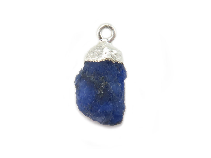 Sterling Silver Sapphire Raw Crystal Charm