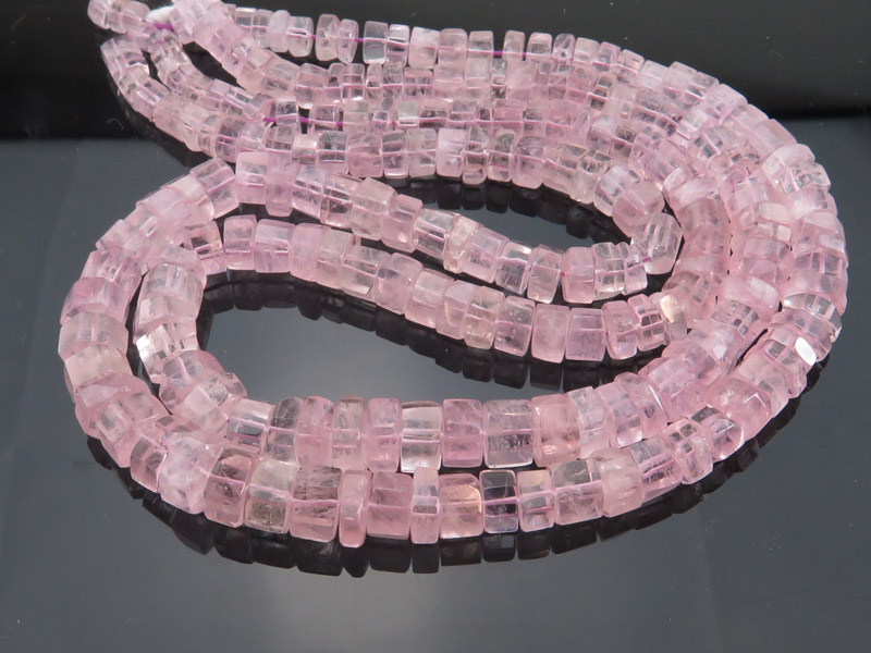 AA Morganite Step Faceted Rondelles 6-10mm ~ 17'' Strand