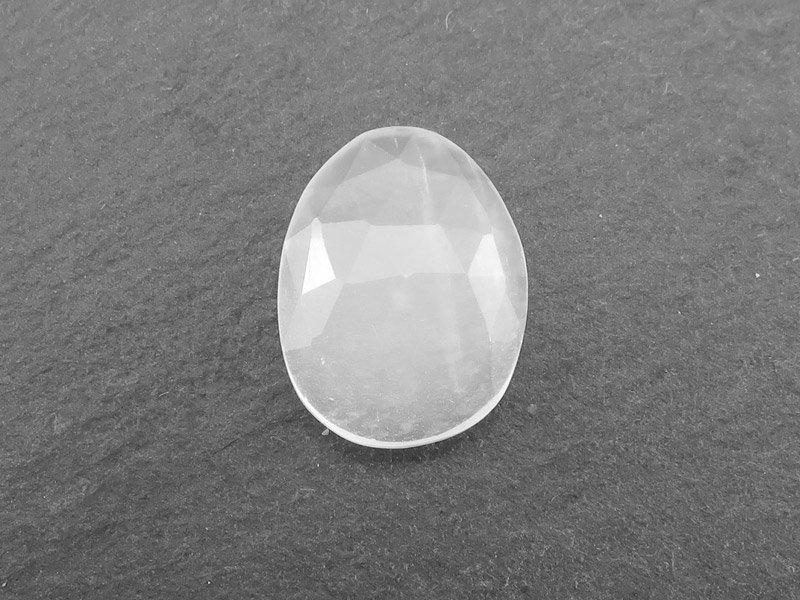 White Moonstone Rose Cut Slice 14mm