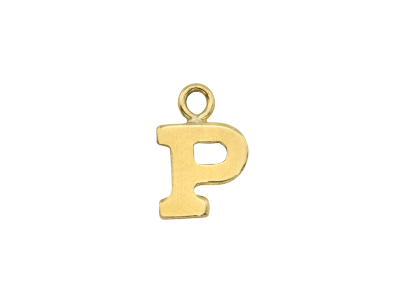 Gold Filled Alphabet Charm ~ P