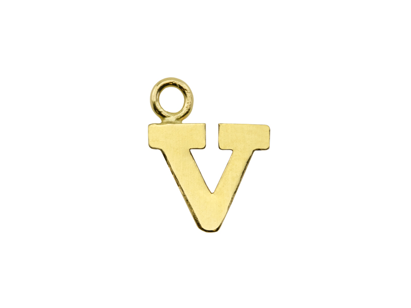 Gold Filled Alphabet Charm ~ V