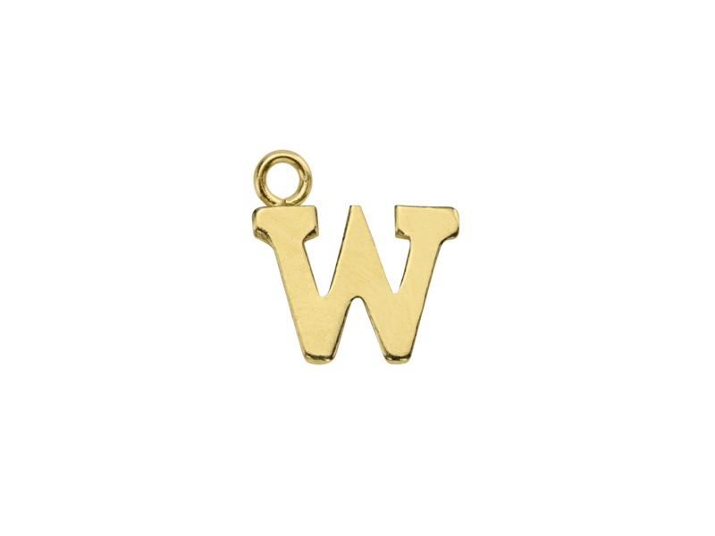 Gold Filled Alphabet Charm ~ W
