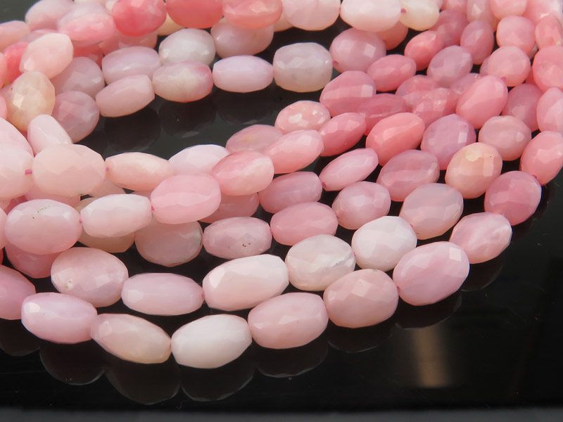 AA+ Pink Opal Faceted Oval Beads 7.5-9.5mm ~ 17'' Strand