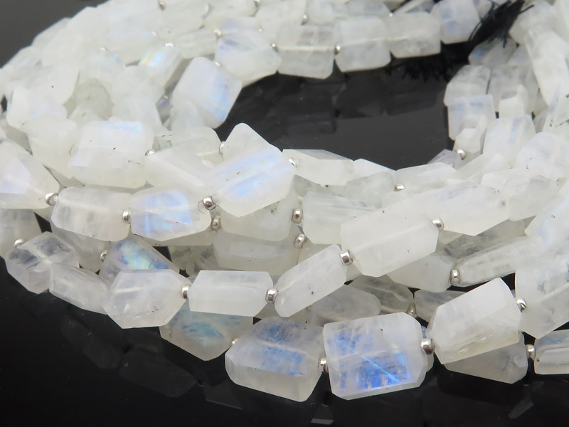 Rainbow Moonstone Faceted Nugget Beads 7-9mm ~ 12'' Strand