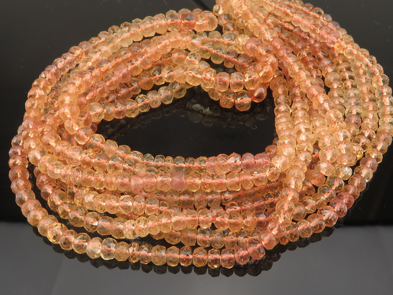 AA Imperial Topaz Faceted Rondelles 3-4.75mm ~ 16'' Strand