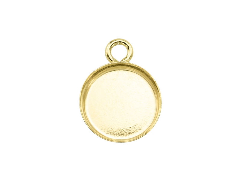 Gold Filled Round Bezel Cup Setting with Loop 8mm
