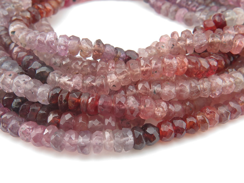 AA Multi Spinel Faceted Rondelles 4mm ~ 16'' Strand