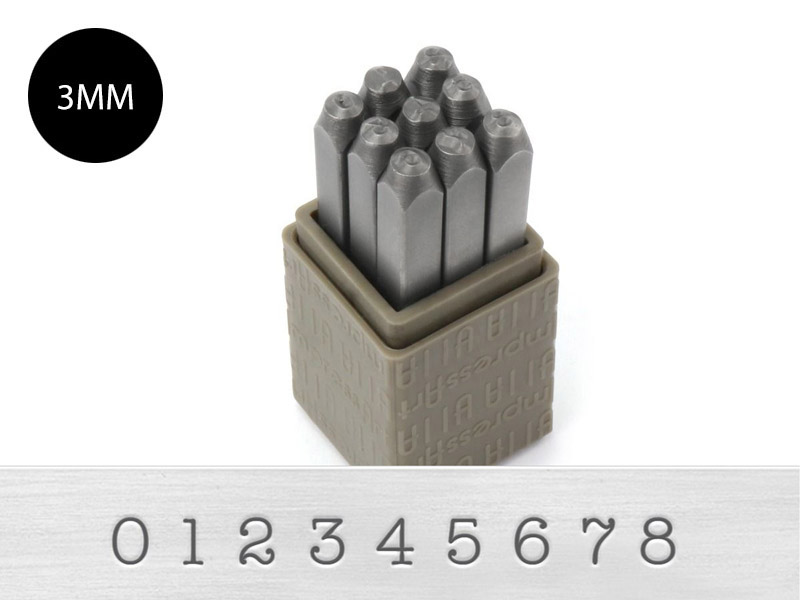 ImpressArt Metal Stamping Set Typewriter Numbers 3mm