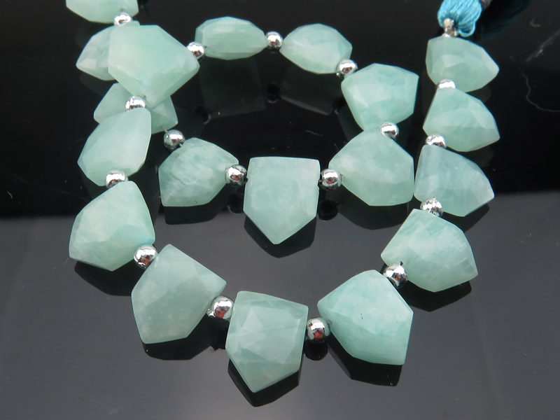 AA Amazonite Faceted Fancy Cut Briolettes 9-12mm ~ 8'' Strand