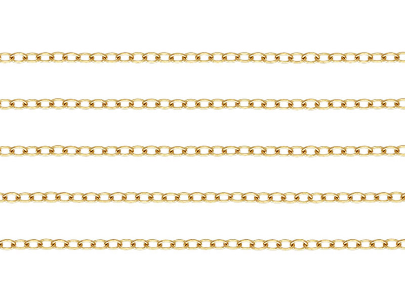 14K Gold Cable Chain 1.7mm x 1.1mm ~ by the inch