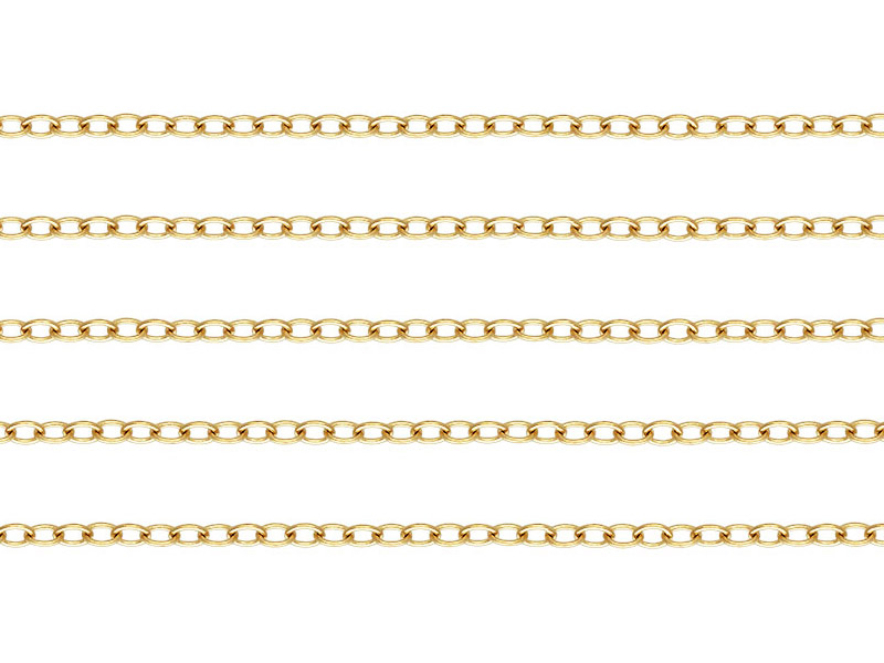 thumbnail image 2 of 14k Solid Yellow Gold 1mm Cable Chain Extender Necklace – 1 To 10 Inch – Made In USA 2 of 6