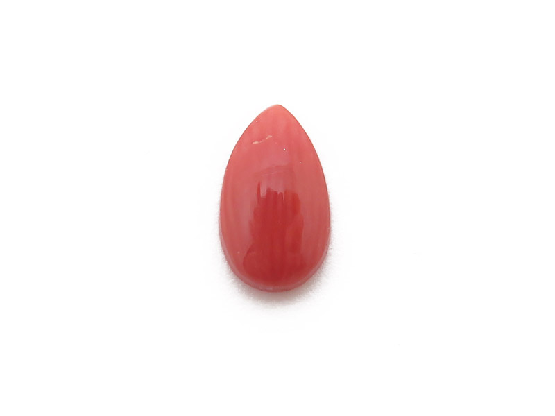 Red Coral Pear Cabochon 9mm x 5mm