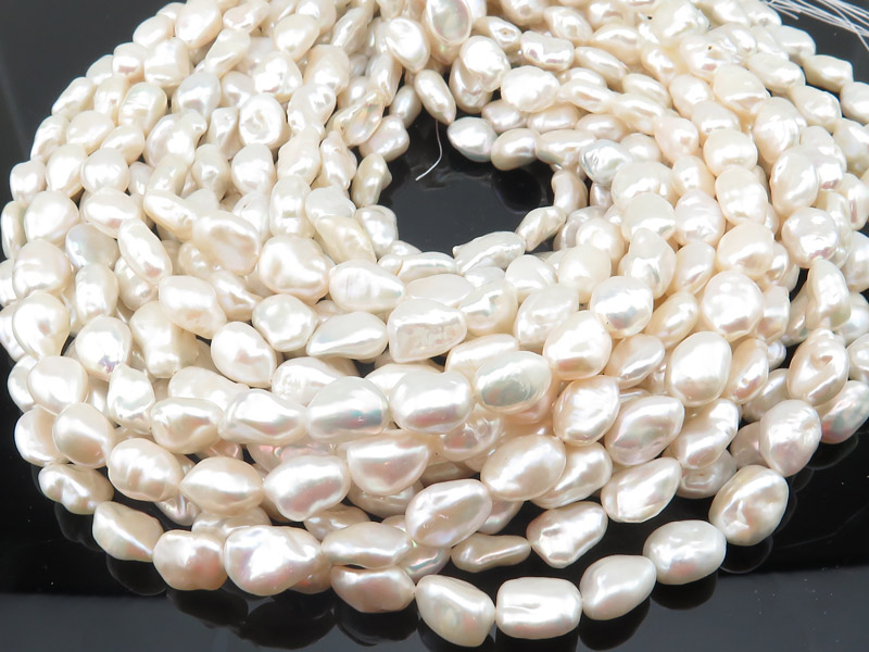 Freshwater Pearl Ivory Keishi Nugget Beads 12mm ~ 16'' Strand