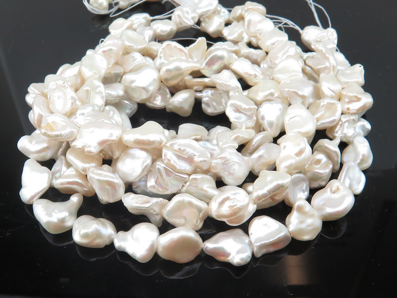 Freshwater Pearl Ivory Keishi Beads 9-12mm ~ 16'' Strand