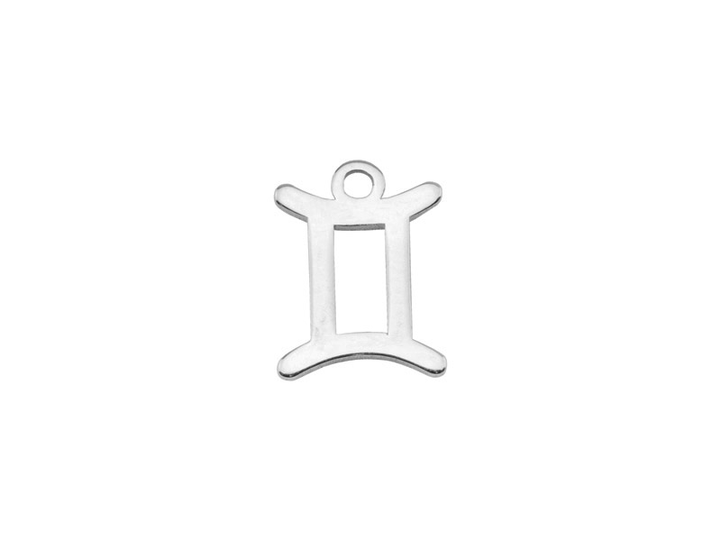 Ag Sterling - Gemini Sterling Silver & CZ Zodiac Charm