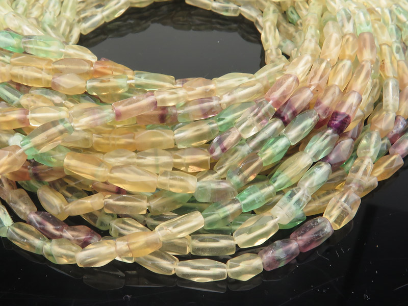 Fluorite Faceted Rectangle Beads 7-9mm ~ 14.5'' Strand
