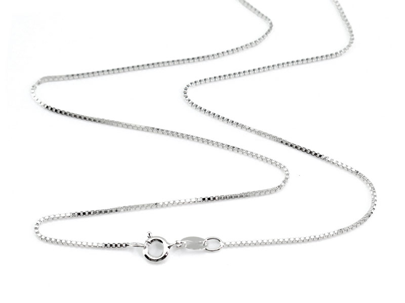Sterling Silver Box Chain Necklace with Spring Clasp ~ 20''