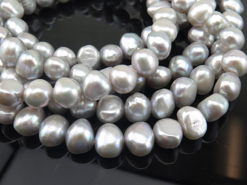Freshwater Pearl Silver Grey Nugget Beads ~ Various Sizes ~ 16'' Strand
