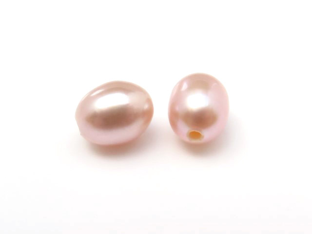 Freshwater Pearl Peach Teardrop ~ Various Sizes ~ Half Drilled ~ PAIR