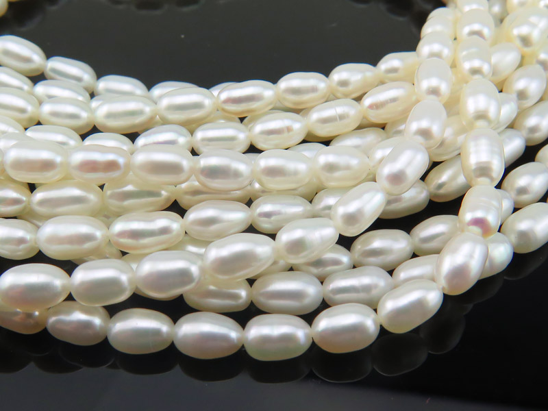 Freshwater Pearl Ivory Rice Beads 6.5-7mm ~ 16'' Strand