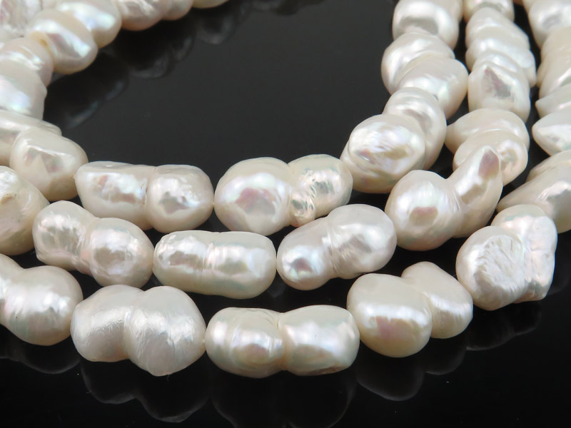 Freshwater Pearl Irregular Peanut Beads 18-20mm ~ 16'' Strand