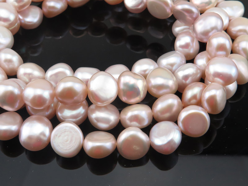 Freshwater Pearl Rose Cross Drilled Beads 10-11mm ~ 16'' Strand