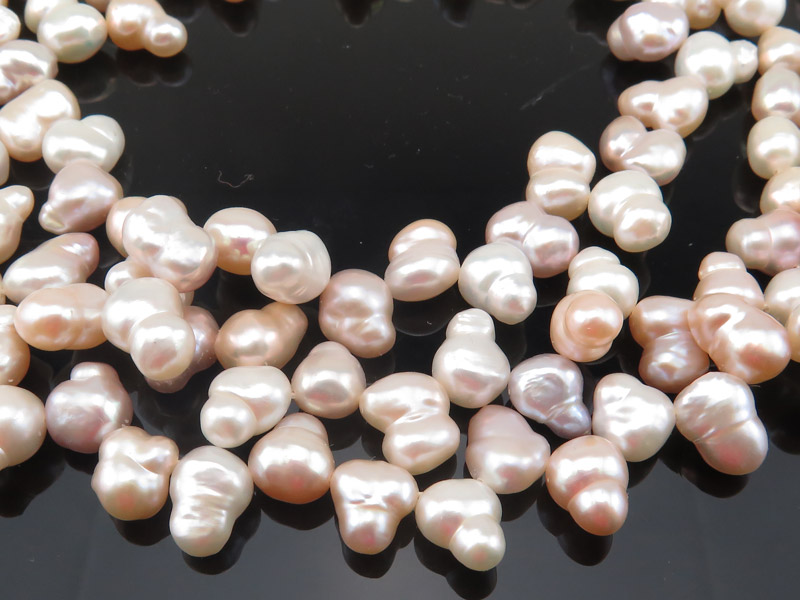Freshwater Pearl Mixed Colour Irregular Peanut Beads 11-12mm ~ 16'' Strand