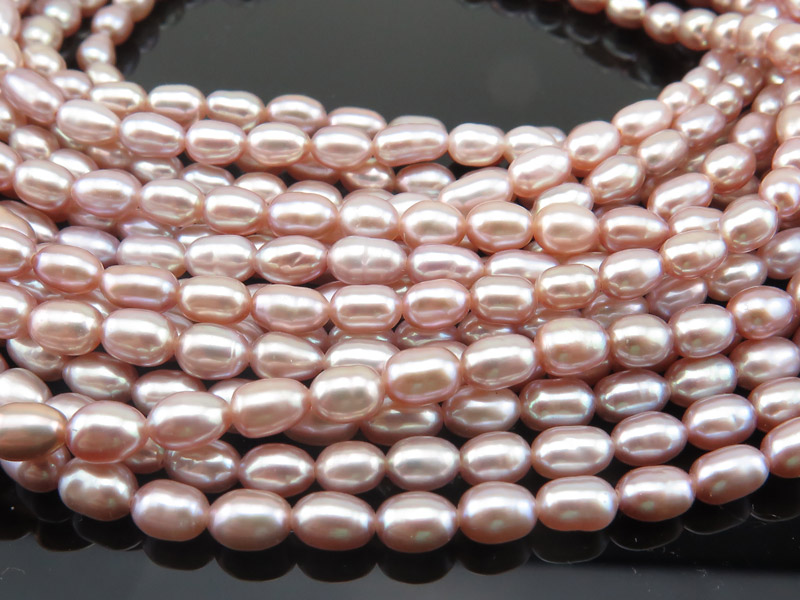 Freshwater Pearl Rose Rice Beads 5.5mm ~ 15'' Strand