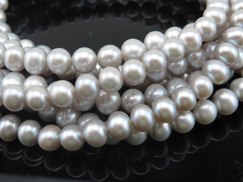 Freshwater Pearl Silver Grey Potato Beads 6.5mm ~ 15.5'' Strand