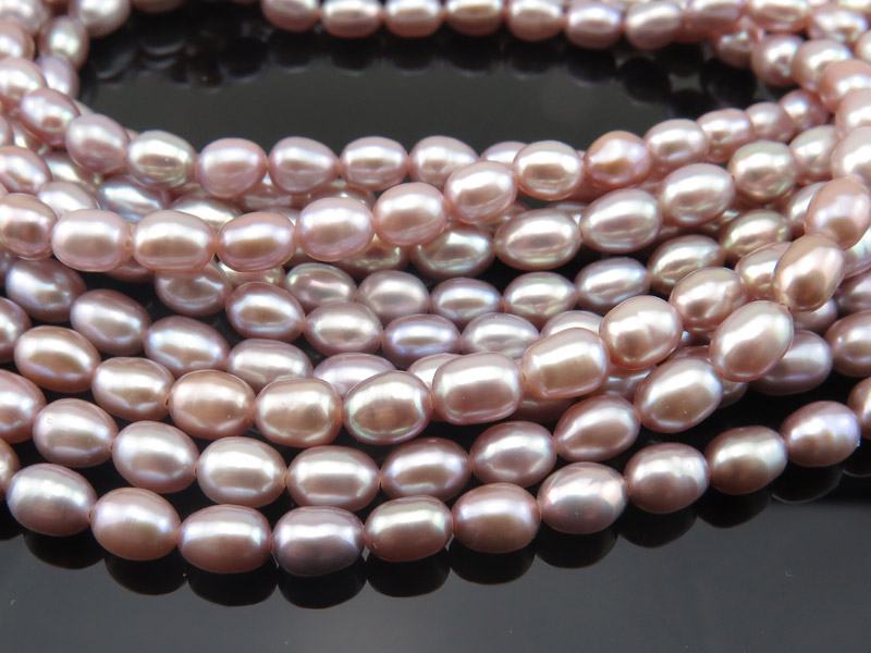 Freshwater Pearl Rose Rice Beads 6mm ~ 15.5'' Strand