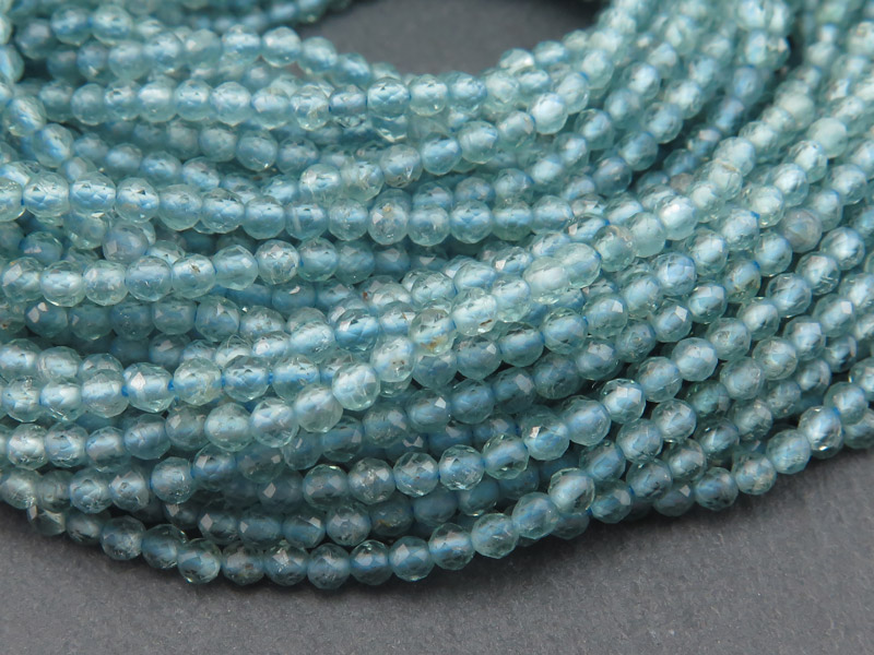 AA Blue Tourmaline Faceted Round Beads 2.25mm ~ 12.5'' Strand