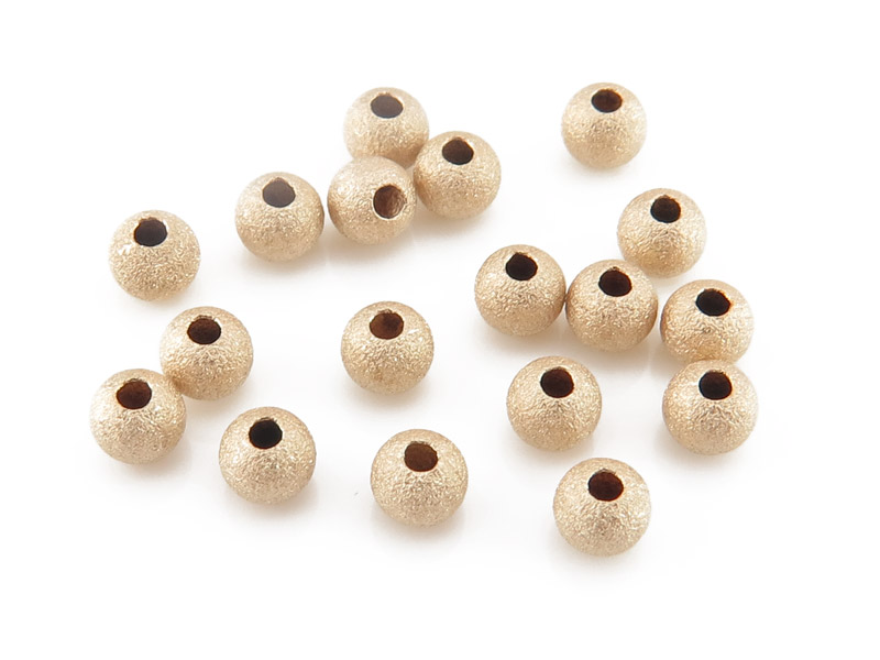 Gold Filled Frosted Bead 3mm ~ Pack of 10