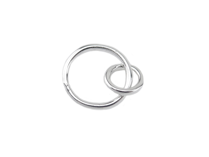 Sterling Silver Double Circle Connector 10mm & 6mm