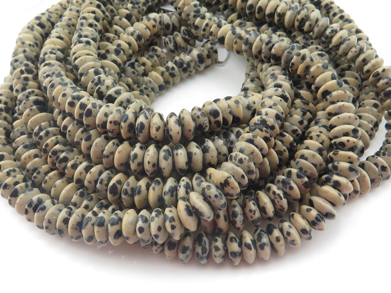 Dalmatian Jasper Rondelles 10mm ~ 15'' Strand