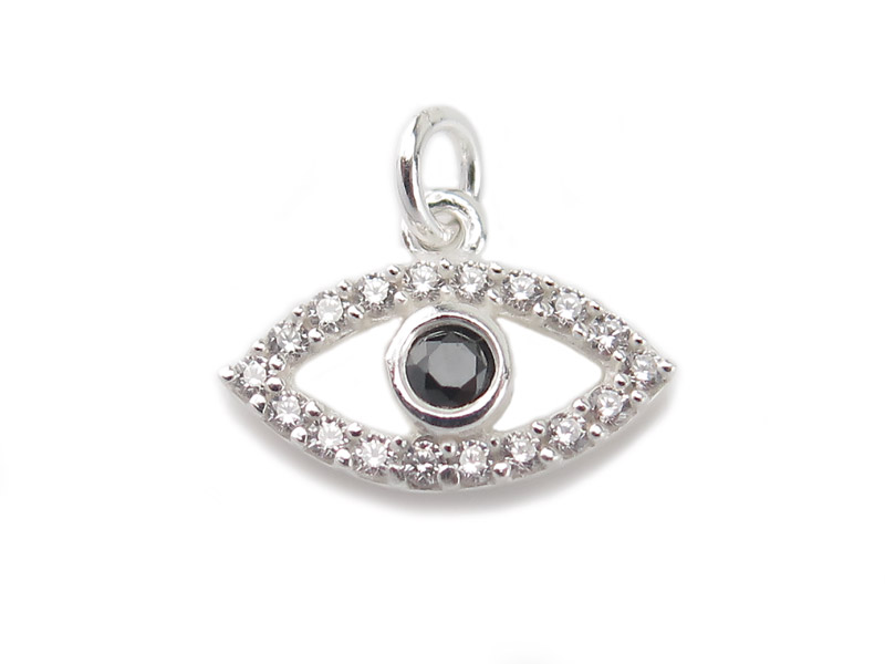 Sterling Silver Evil Eye Charm 13mm