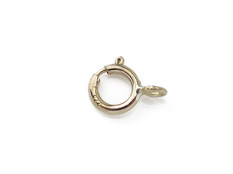 9K Gold Spring Ring Clasp w/Open Ring 5mm