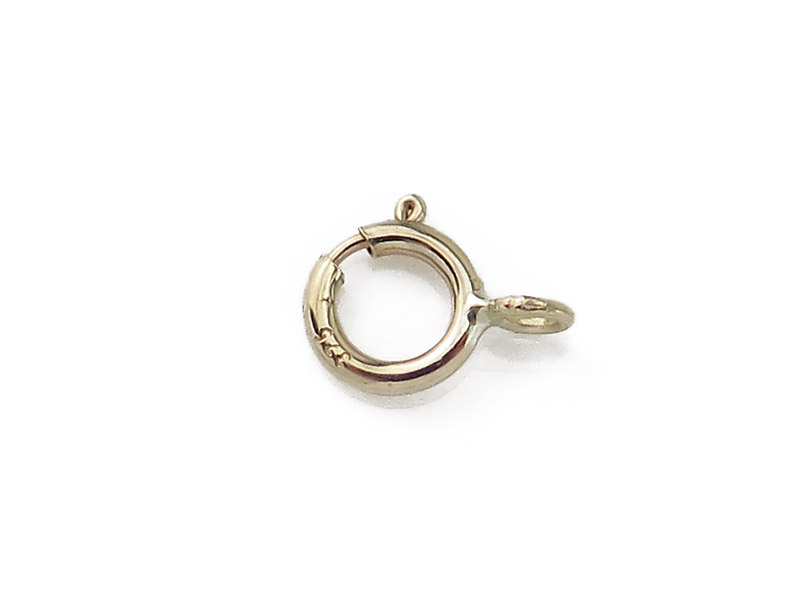 9K Gold Spring Ring Clasp w/Closed Ring 5mm