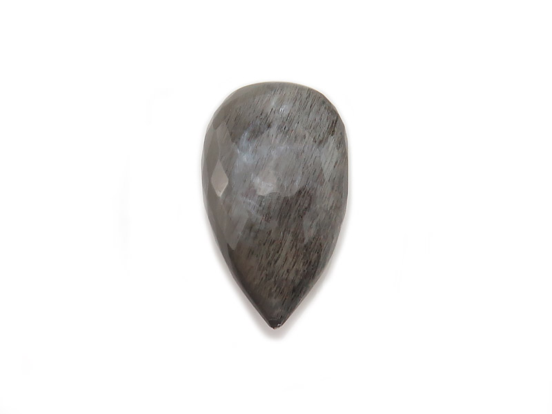 AAA Black Moonstone Faceted Pear ~ Half Drilled ~ Various Sizes ~ SINGLE
