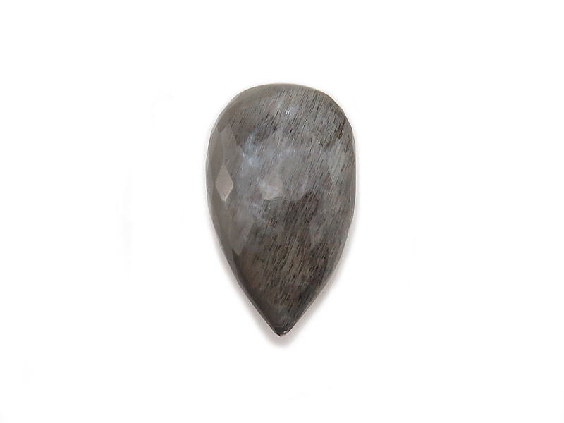 AAA Black Moonstone Faceted Pear ~ Half Drilled ~ Various Sizes ~ SINGLE